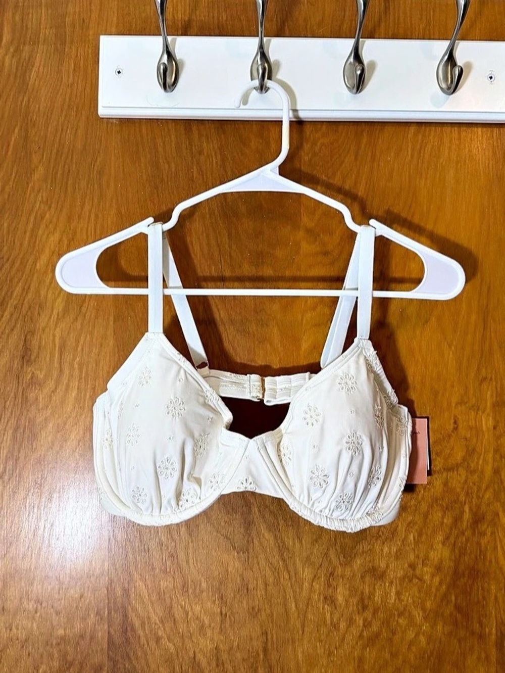 Shade & Shore Floral Embroidered Swimsuit in White NWT